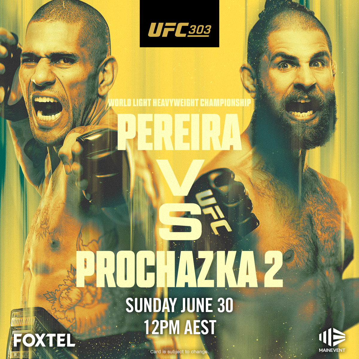 UFC 303 Alex Pereira v Jiri Prochazka 2 Light Heavyweight Title